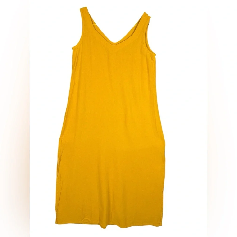 Oh my gauze yellow sleeveless maxi dress beachy coastal travel M